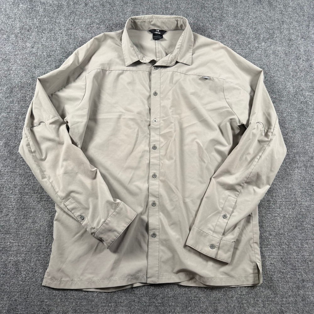 Eider Hiking Shirt Mens Medium Gray Long Sleeve Button Up Outdoor Performance